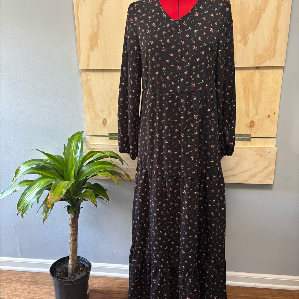 Floral Black Maxi Dress